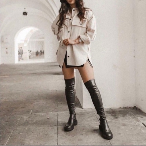 Zara Black Over-the-Knee Boots SZ 7.5